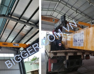 Lắp đặt cầu trục dầm đơn 3 tấn tại nhà máy Z115, Thái Nguyên 
